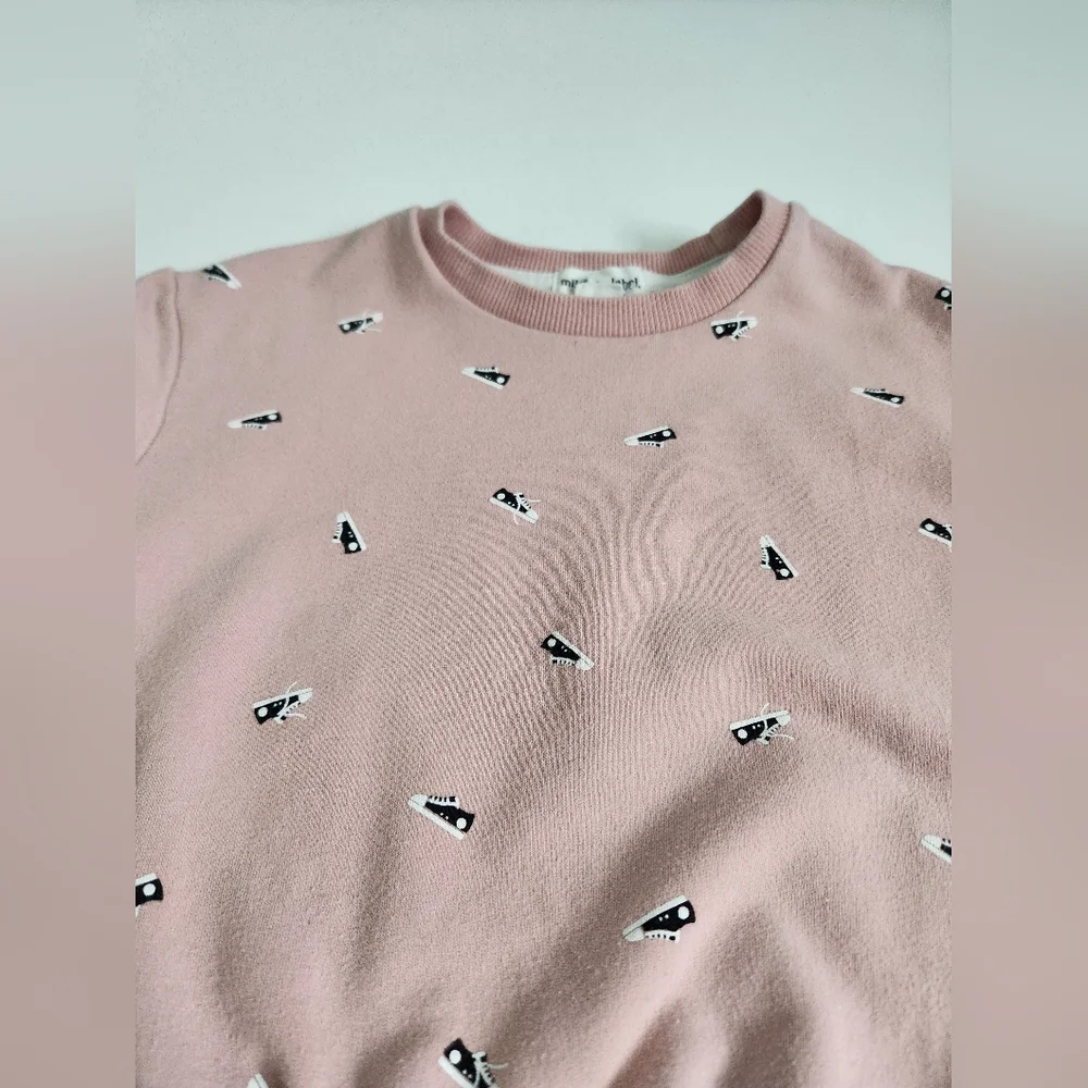 Miles the Label‎ Little Girl's Sneaker Pink Sweatshirt Size 3 - Organic Cotton